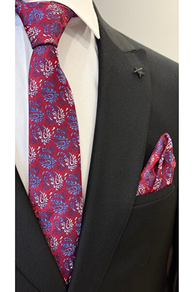 Dearmise Червоно-синій краватка з візерунком шали в подарунковій коробці