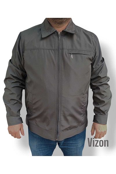 Ünal Giyim Collar Straight Plus Size Seasonal Father's Coat