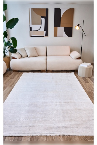 Apex Halı Aura 2832 Krem Viskon 120 Tarak Özel Tezgah Üst Kalite Halı