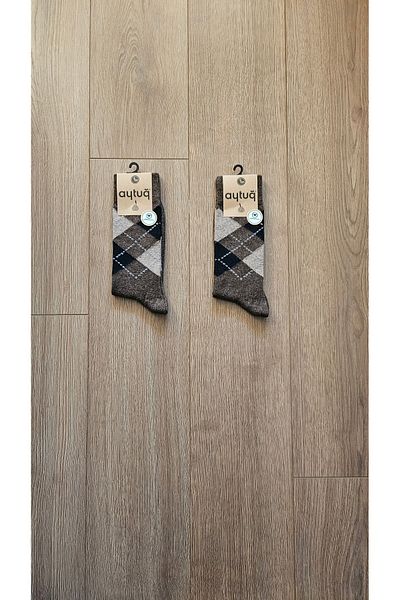 Aytuğ Winter Group 2 Pairs Ανδρικές κάλτσες Lambswool - Sheep Wool (Καφέ) Socket - 25081
