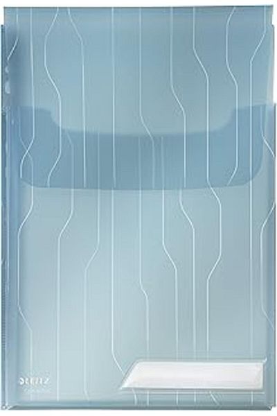 Mu Art Ahşap Leitz Combifile Expandable 3-Ring A4 File, Blue Transparent, 150 Sheet Capacity, 47270035