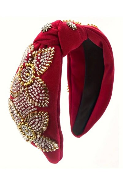 CSR AKSESUAR coroană model nod burgundă cu mărgele