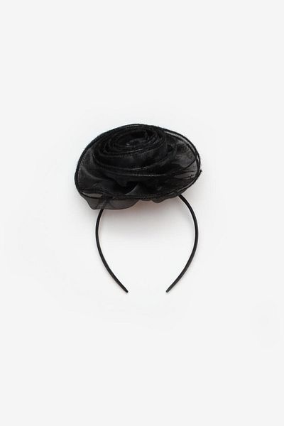 Le Mabelle Black Organza Rose Detailed Girl's Crown