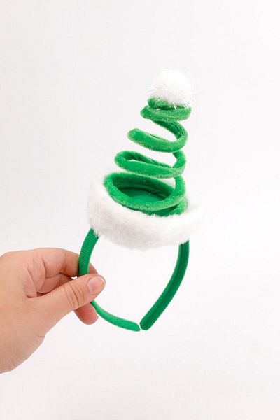 Le Mabelle Girl's Green Pompom Bow Model Crown