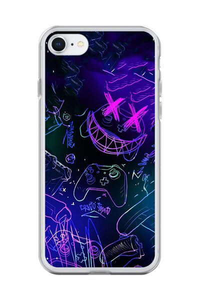 Dali Design حافظة شفافة متوافقة مع هاتف iPhone 8 بتصميمات Graffiti 4