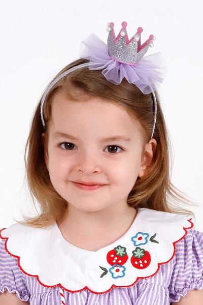 Le Mabelle Lilac Pearl Queen Tulle Girl's Crown