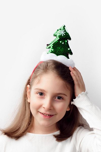 Le Mabelle Green Sequined Pine Tree Girl's Crown