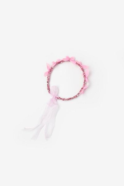 Le Mabelle Girl Helen Crown - Pink Butterfly Pattern