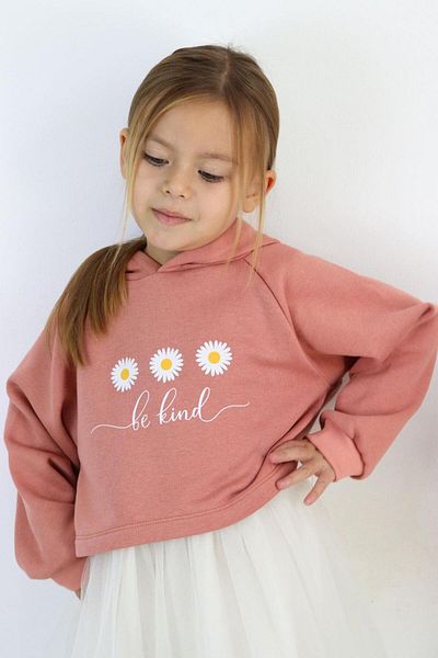 Le Mabelle Tile Daisy Patterned Hooded Sweat Dress Set - Fleur