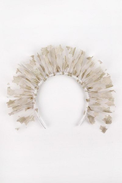 Le Mabelle Big Star White Girl's Tulle Crown