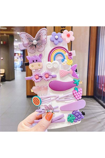 So Much Accesories So-much 14-Piece Collet Snap Buckle Set Purple Lilac-1