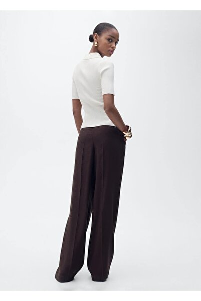 MANGO Woman Fitilli triko polo yaka kazak