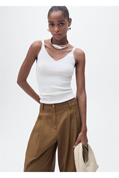 MANGO Woman V yakalı triko bluz