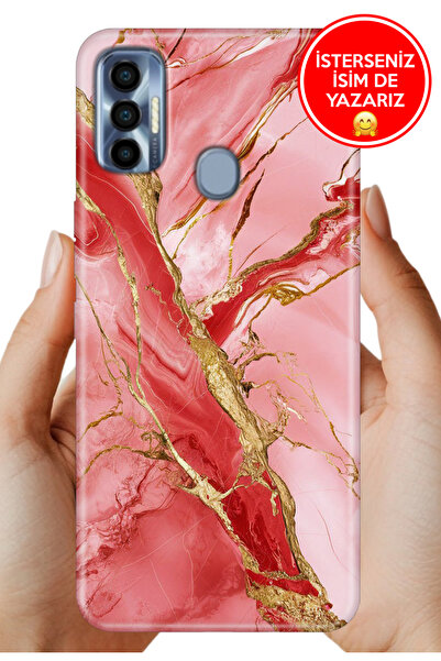 TECNO Spark 7 Pro Kılıf Desenli Rubber Kamera Korumalı Silikon Pembemermer 32
