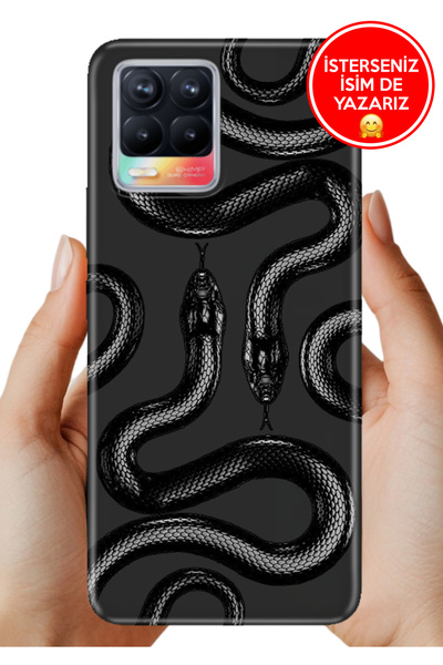 realme 8 / 8 Pro Kılıf Desenli Baskılı Kamera Korumalı Silikon Yılan Snake