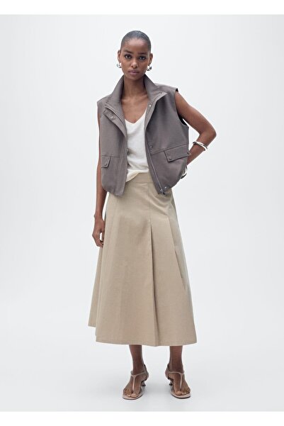 MANGO Woman Linen Blouse with Straps