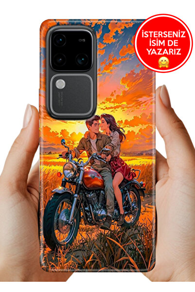 Cekuonline Vivo V30 Kılıf Rubber Esnek Silikon Tam Koruma Sevgilim ve Ben
