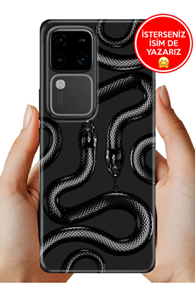 Cekuonline Vivo V30 Kılıf Desenli Baskılı Kamera Korumalı Silikon Yılan Snake