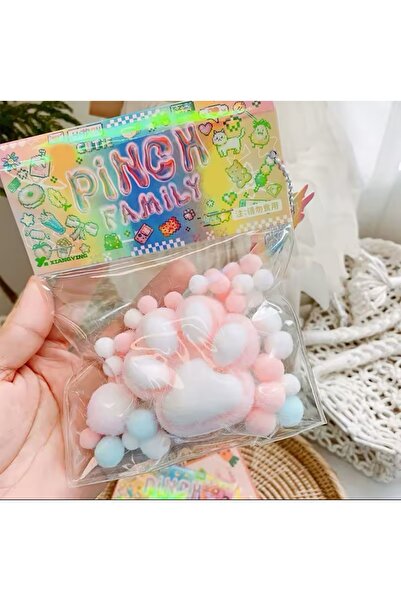 seyuse Kedi Patisi Taba Squishy Stress Oyuncağı Sukuşi pati, Tüylü Oyuncak Pembe