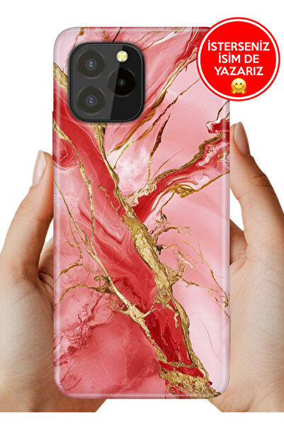 oukitel C21 Pro / Plus Kılıf Desenli Rubber Kamera Korumalı Silikon Pembemermer 32