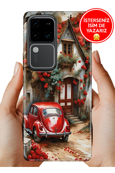 Cekuonline Vivo V30 Kılıf Desenli Baskılı Kamera Korumalı Silikon Aşk Yuvası