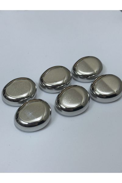 aensia Silver Cambered Drop Model 2.54 cm Metal Coat Jacket Trench Coat Button - Pack of 6