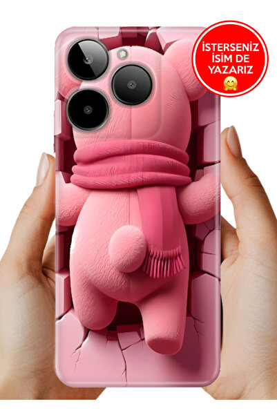 General Mobile Era 30 Kılıf Desenli Rubber Kamera Korumalı Silikon Pink-Bear