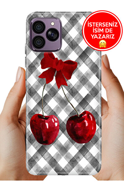 HİKİNG A41 Kılıf Desenli Baskılı Kamera Korumalı Silikon Kiraz Masası