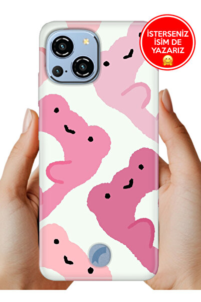 Reeder S23 Pro Max Kılıf Desenli Rubber Kamera Korumalı Silikon Pink Frogs