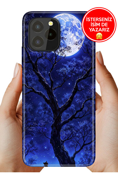 C21 Pro / Plus Kılıf Kamera Korumalı Full Desen Arka Silikon Korkutan Dolunay
