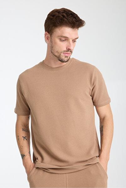 KAPHONE Men's Waffle Fabric Tshirt Shorts Suit