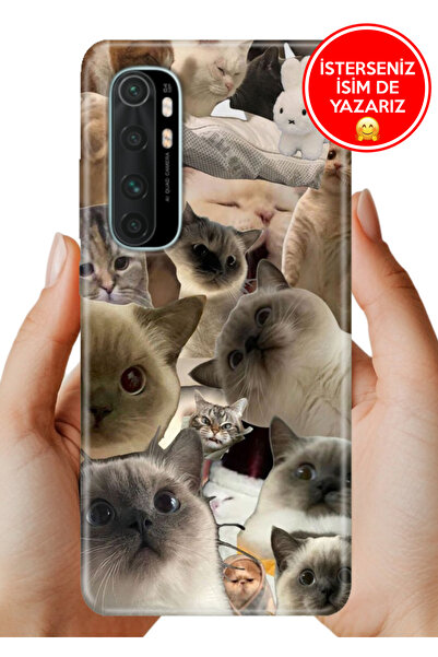 Cekuonline Xiaomi Mi Note 10 Lite Kılıf TPU Resimli Silikon Karma Kediler
