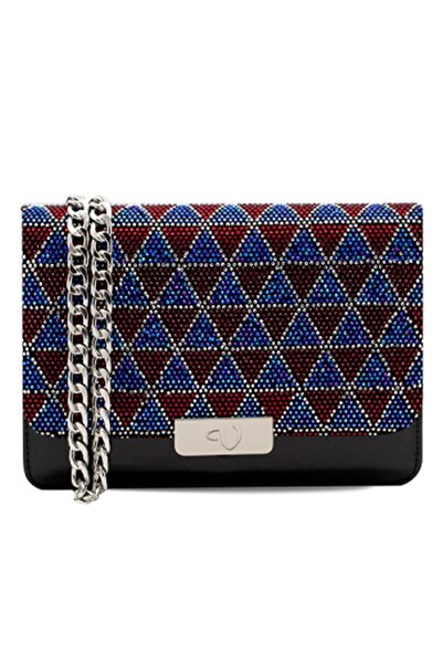 Vario Sıyah Rugan Mavı Bordo Taşlı