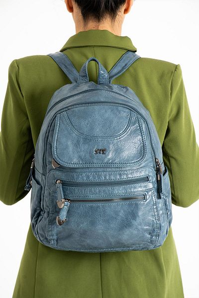 571 Collections Çanta Rucsac albastru din piele artificială - Model 571-11-12G