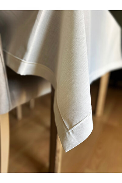 Zeren Home Поліестерна скатертина з льону - Піко-обгортка, детальна, без проб...