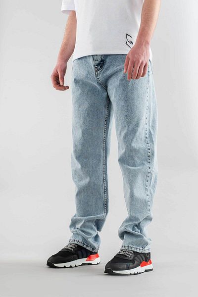 bombe Ανδρικό Ice Blue Baggy Fit Φαρδιά Εφαρμογή Κανονική μέση Φαρδύ τζιν Φαρδύ παντελόνι