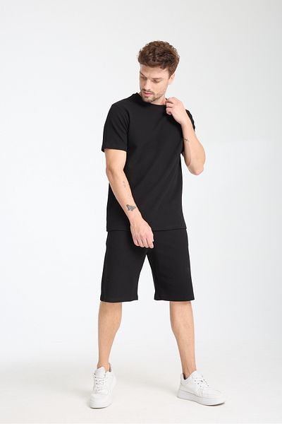 KAPHONE Men's Waffle Fabric Tshirt Shorts Suit