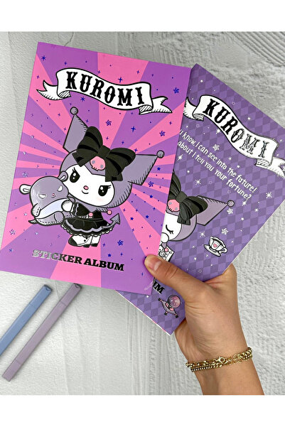 ZeCo Collection Kuromi ve Sanrio Karakterleri Sticker Albümü Seti 32 Sayfa De...