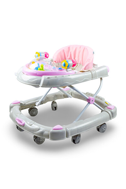 molody مشاية أطفال قابلة للطي | فرامل قابلة للتعديل وموسيقى وأمان | أبيض وورد...