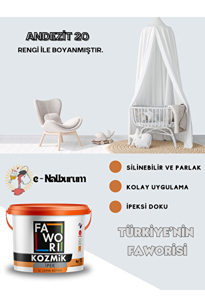 Fawori Kozmik İpek Tam Silinebilir-Silikonlu İpeksi Mat İç Cephe Boyası 2.5lt...