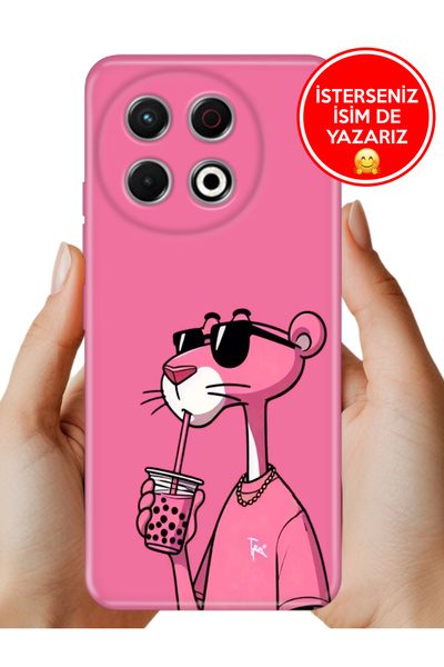 TECNO Spark 30 Pro KL7 Kılıf Desenli Rubber Kamera Korumalı Silikon PinkPanter