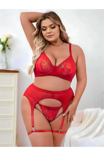 NARIYA Plus Size Women's Fancy Nightwear Stylish Nightwear and Special Costume Sexi Garter Suit