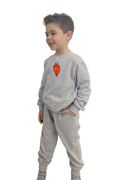 yudemia Fire and Water Fire Print Bottom Top Seasonal Set - Stylish and Comfortable for Boys