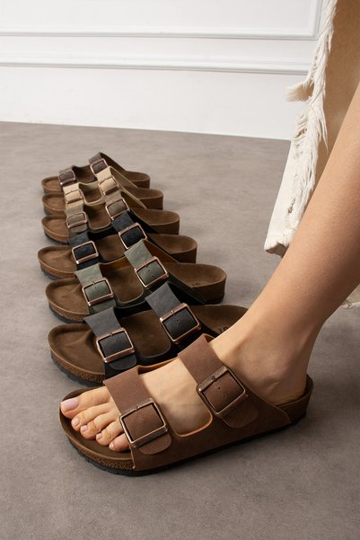 SWORD Casual Slippers - Orthopedic Sole Slippers Double Banded Buckle Daily Comfortable Home & Outdoor Slippers