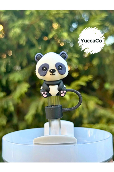 YuccaCo Accessorize Your Life Panda Termos Aksesuar/Pandalı Pipet Koruyucu/Ay...