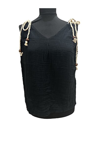 PHUTİ COLLECTION بلوزة موسلين بحزام حبل قابل للتعديل