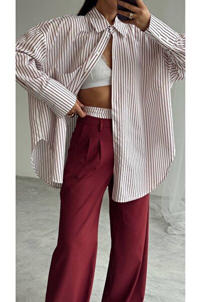 Sachistanbul Kırmızı Çizgili Cepli Gömlek