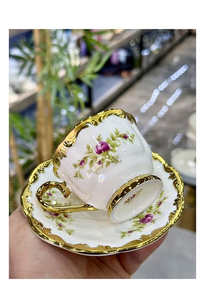 Doğudeko Greyn Luxury Porcelain Set of 6 Cups