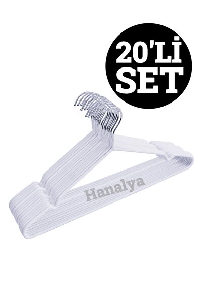 HANALYA Silikon Kaplı Tel Askı Kaydırmaz Askı Ince Tel Askı 20 Adet