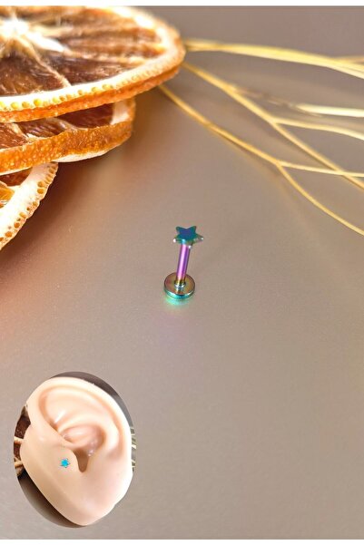Bylin %100 Cerrahi Çelik Yıldız Labret Pıercıng -kulak&dudak Için1 Adet